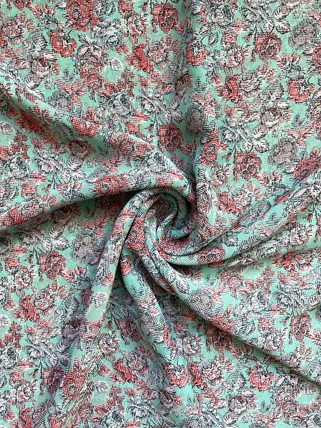 Шарф шифоновый  500/14/Бирюзовый, красный  фото 1