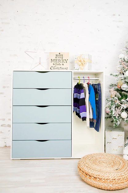 Тумба детская «Облако» 5 ящиков и штанга фото 6