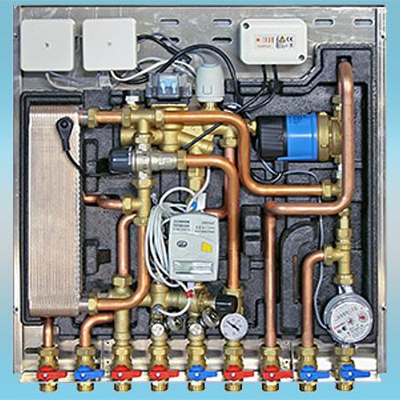 Квартирная станция VALTEC CONTROL SAT с теплообменником, теплосчётчиком на 1,5 м3/час, насосом фото 1