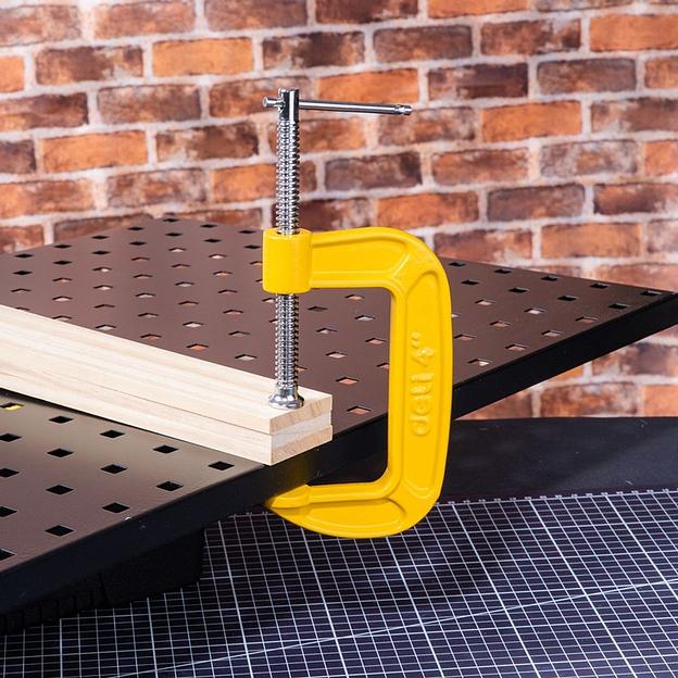 Струбцина G-образная усиленная Deli DL-G204 высота зажима 100мм, глубина зажима 50мм фото 6