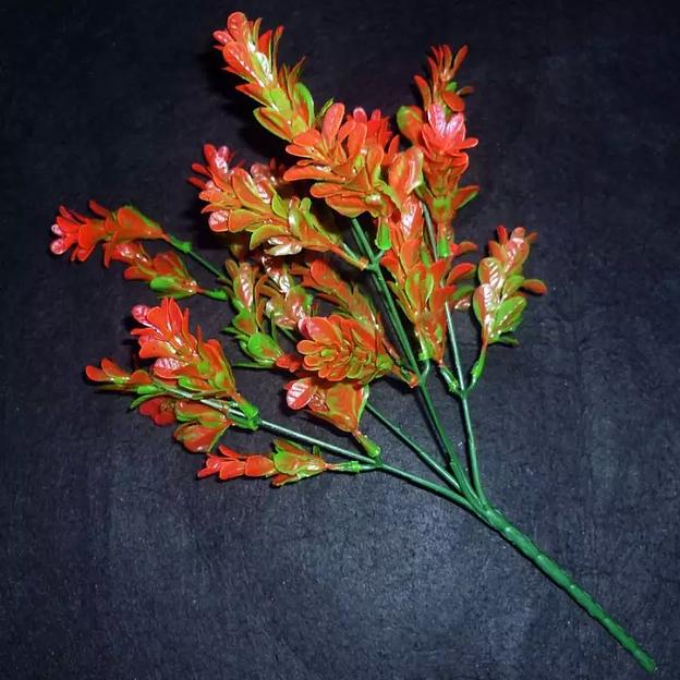 Букет 25 веток зелени красно-зелёных листиков 163-095 32см фото 1