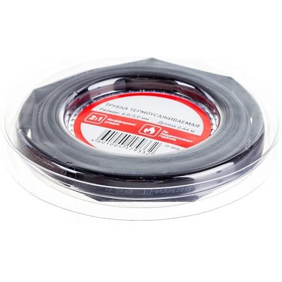 REXANT 29-0036 Трубка термоусаживаемая ТУТ нг 6,0/3,0мм, черная, ролик 2,44м фото 1