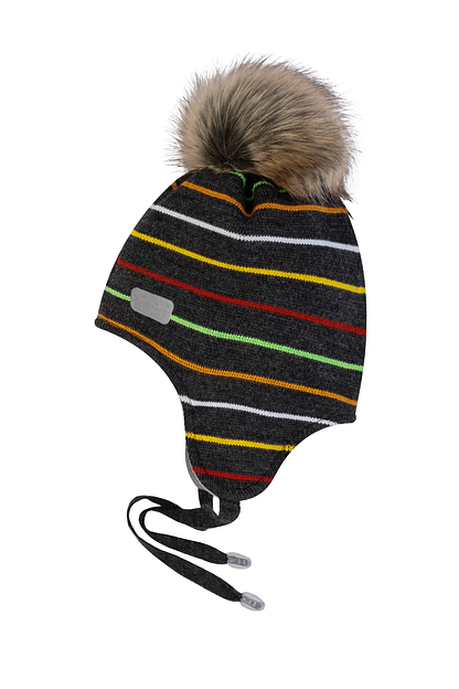 Шапка вязаная детская Ш-063/1, антрацит, Опт фото 1