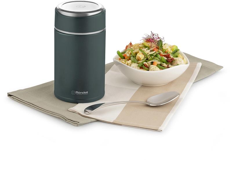 Термос для еды Rondell Aventura RDS-1660 0.7л. морская волна с чехлом картонная коробка фото 6