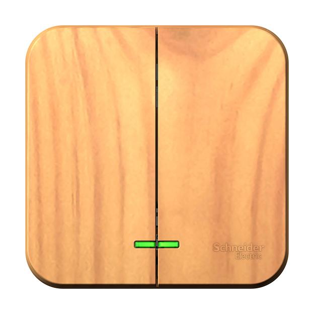 Выключатель BLANCA двухклавишный наружный (схема 5) с подсветкой и изоляционной пластиной 10а 250b ясень фото 4