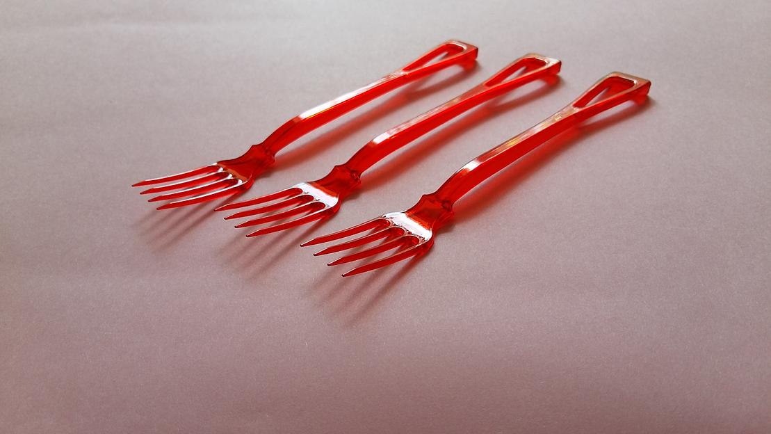 Вилка одноразовая красная ОПТ фото 1
