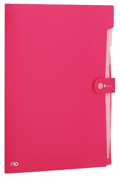 Папка-портфель Deli Rio EB40102 8 отдел. A4 полипропилен 0.6мм ассорти фото 3