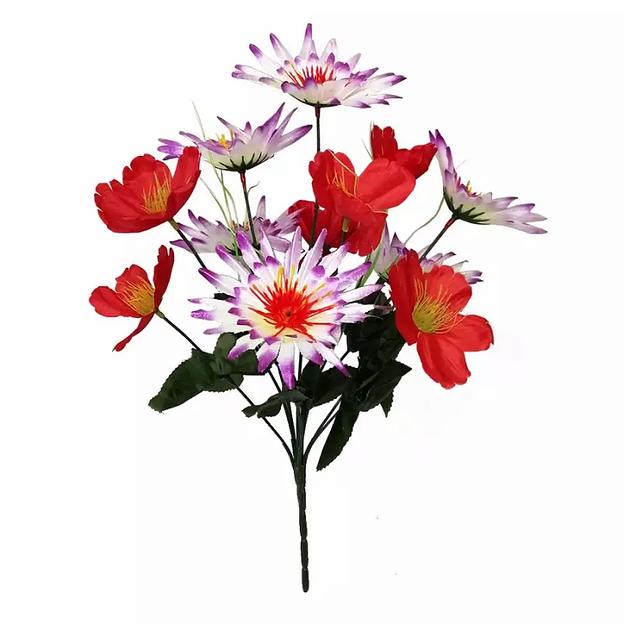 Букет георгинов 12 голов (2 вида 6+6) 38см 019-210+327 фото 1