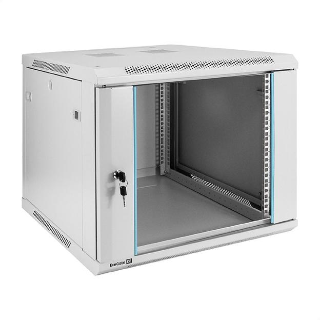 Exegate EX298602RUS Шкаф телекоммуникационный 19" настенный 9U ExeGate EC-WM-9U.600.G.GREY (19”, 9U, 600x600x500mm (ШхГхВ), передняя дверь закаленное стекло, съемные боковые панели, пыле- и влагозащит фото 1