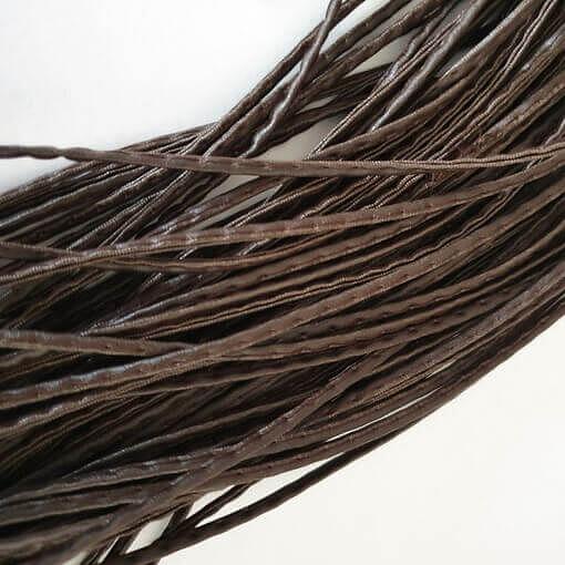 Шнур прошитый для рукоделия искусственная кожа коричневый 45 м 3 мм, опт фото 1