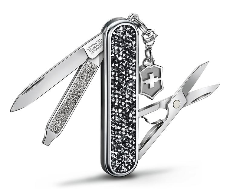 Нож перочинный Victorinox Classic Brilliant Crystal (0.6221.35) 58мм 5функц. черный/серебристый подар.коробка фото 4