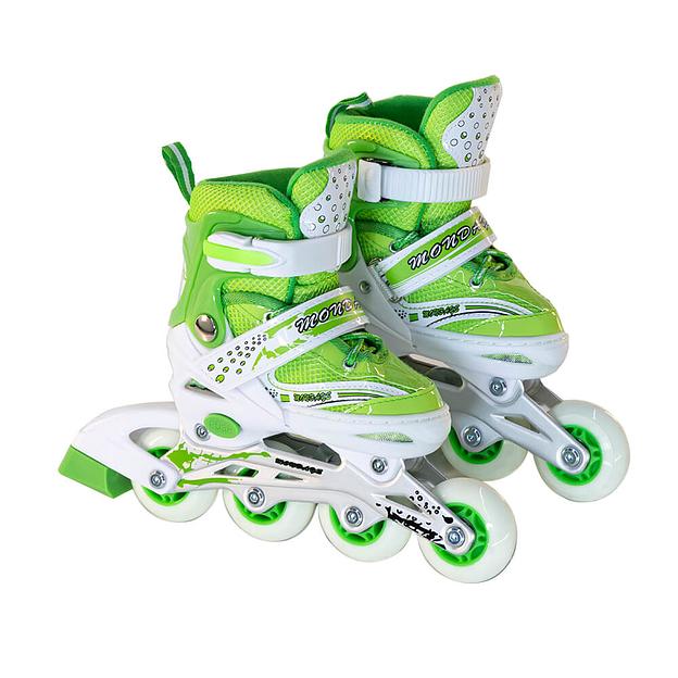 Ролики детские раздвижные салатовые с синим KioS2 31-34 опт фото 1