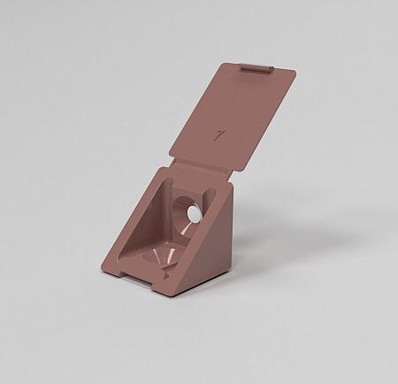 Угол-стяжка пласт., вишня фото 1