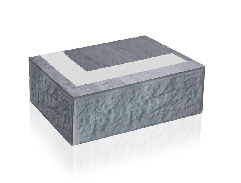 Термоблок угловой фактурованный «рваный камень» 200х396х590 мм фото 1