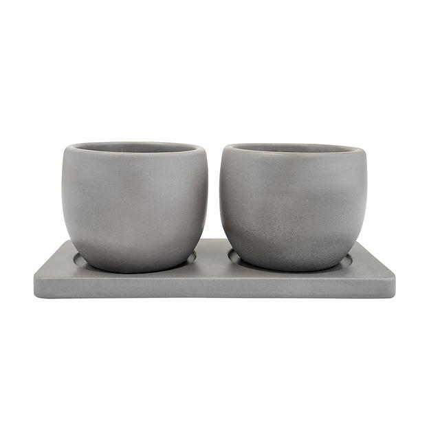 Набор горшков "Дуэт", 0,3л., серый фото 1