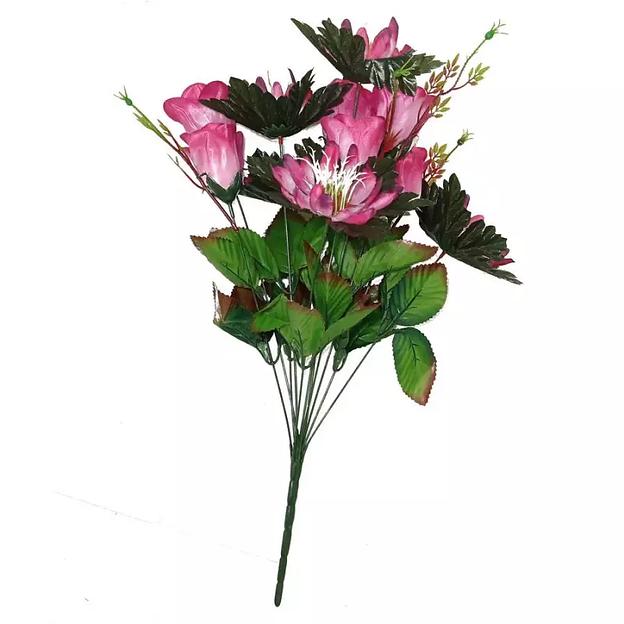 Букет астры с розами 11 голов (2 вида 5+6) 56см 202-693+628 фото 3