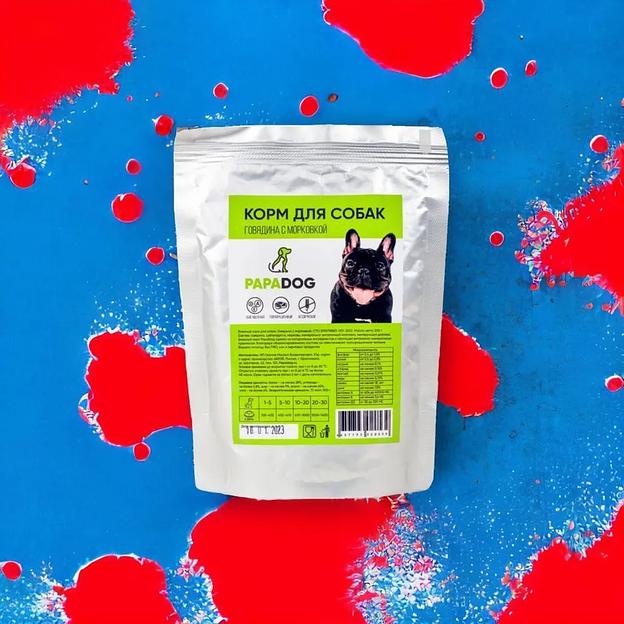 Корм для собак влажный PapaDog Holistic «Говядина с морковкой» 300 г ОПТ фото 1