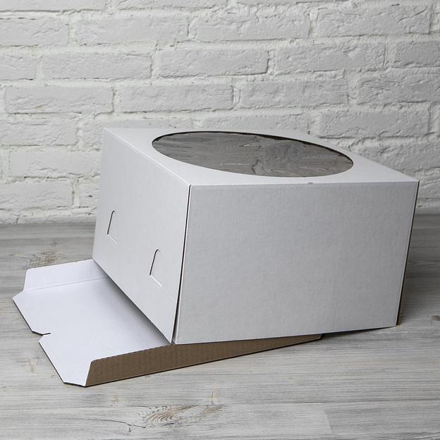 Упаковка с окном гофрокартон белая 30x30х19 см фото 2