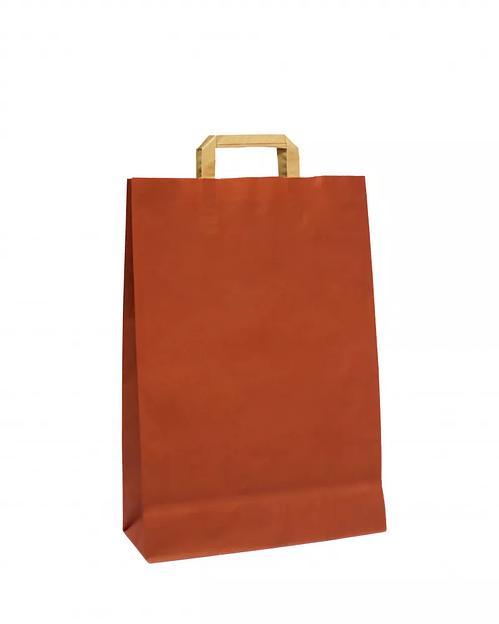 Крафт пакет с плоской ручкой 1 сл. 46х32х13 НМ (красный), Опт фото 1