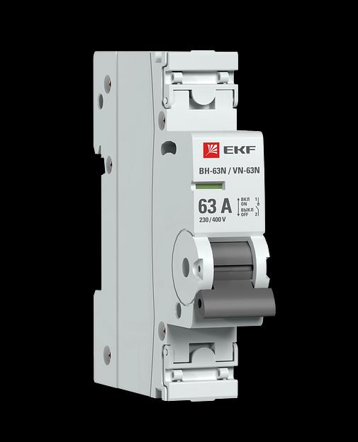 Выключатель нагрузки 1п 63А ВН-63N PROxima EKF S63163 фото 1