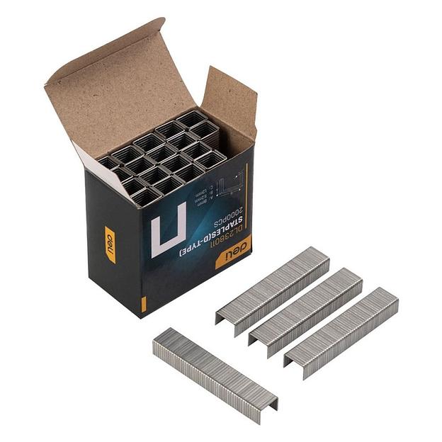 Степлеры, пистолеты, заклепочники Deli Мебельный степлер Deli DL238104 с набором скоб (2000шт D-тип, 2000шт Т-тип, 2000шт U-тип) фото 7