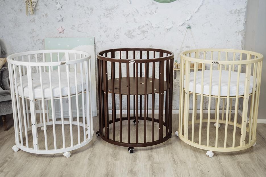 Круглая кровать-трансформер 8 в 1 Dreams, Премиум, Венге фото 4