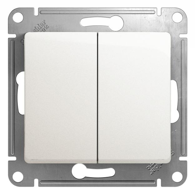 Systeme electric GSL000665 GLOSSA 2-клавишный ПЕРЕКЛЮЧАТЕЛЬ, сх.6, 10АХ, механизм, ПЕРЛАМУТР фото 3