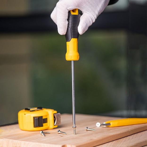 Крестовая отвертка Deli DL635125 PH1x125мм Материал: CR-V. Двухкомпонентная ручка. Хромированная. фото 5