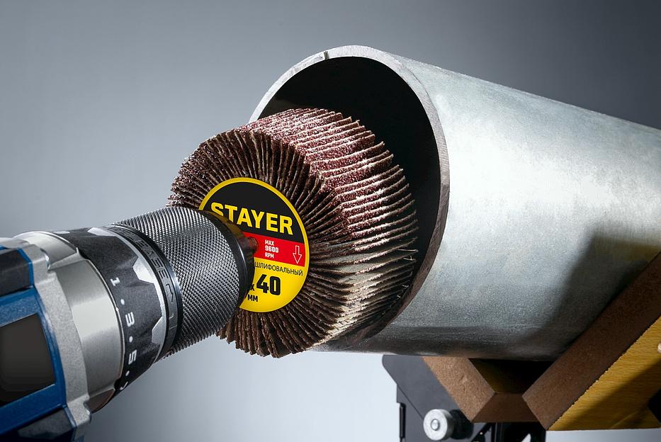 STAYER d 80 x 40 мм, P80, на шпильке d 6 мм, круг шлифовальный лепестковый (36609-080) фото 3