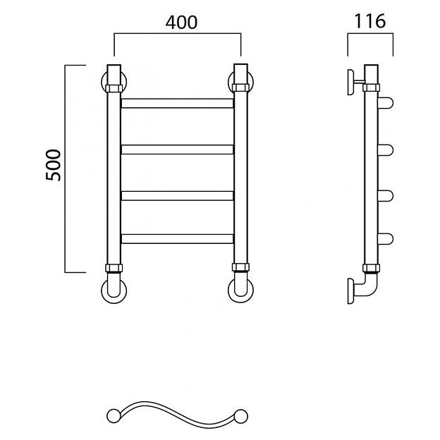 Полотенцесушитель водяной Роснерж Волна L101000 50x40 фото 3