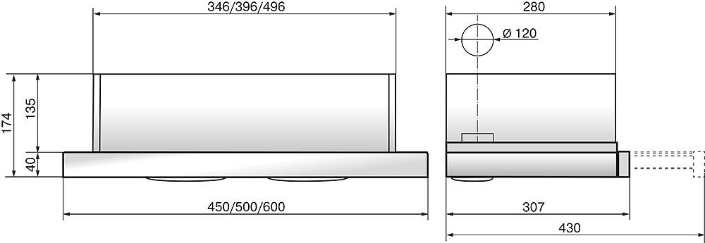 Вытяжка встраиваемая Elikor Интегра 60П-400-В2Л топленое молоко/рейлинг бронза управление: кнопочное (1 мотор) фото 2