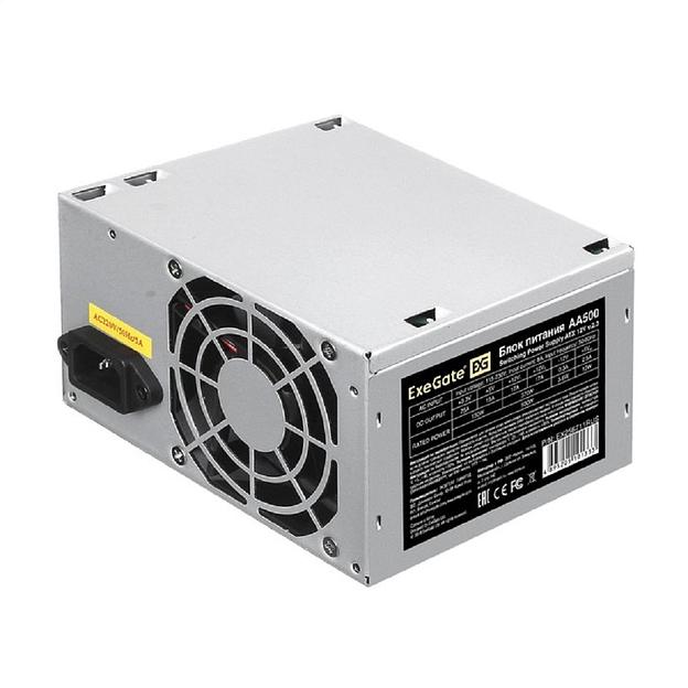 Exegate EX256711RUS-PC Блок питания 500W ExeGate AA500 (ATX, PC, 8cm fan, 24pin, 4pin, 2xSATA, IDE, кабель 220V в комплекте) фото 1