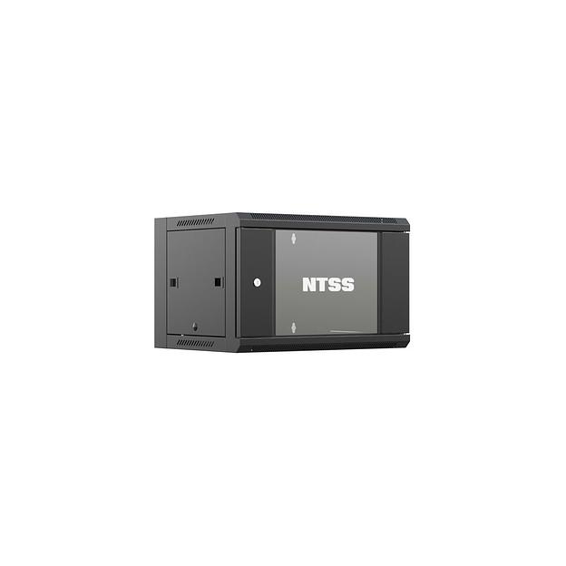 Шкаф коммутационный NTSS NTSS-W9U6060GS-BL настенный, стеклянная передняя дверь, 9U, 570x500x600 мм фото 1