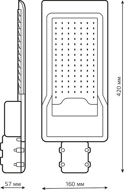 Светильник консольный Gauss 629534380 80Вт ламп.:100шт светодиод.лампа черный фото 7