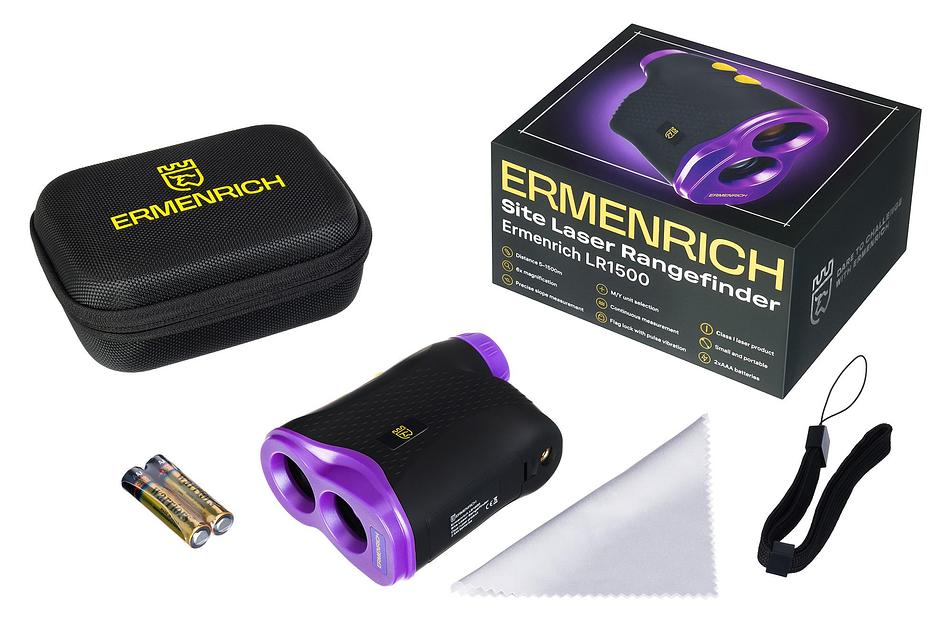 Лазерный строительный дальномер Ermenrich LR1500, фиолетовый 84085 фото 2