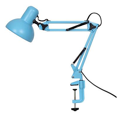 Светильник МТ2001 А/С (С) на струбцине, 40 Вт, без лампы, ЛОН, Е27, голубой матовый, Трансвит фото 1