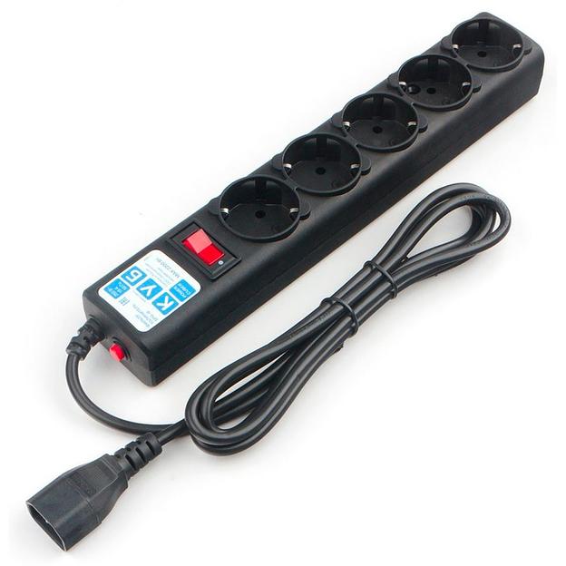 Фильтр-удлинитель Power Cube 0,5 м д/подкл. к UPS (C14), 5 розеток (черный) 10А/2,2кВт Электрическая мануфактура SPG5-B1 фото 2