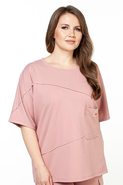 Туника футер 2-х нитка  4120/03/Пудровый  фото 3