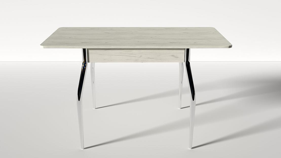 Стол обеденный Рио 90(+30)×60×75 см крафт белый фото 3