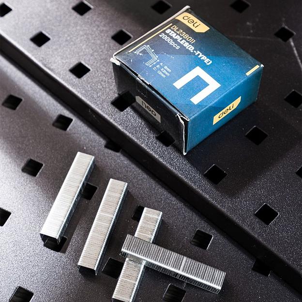 Степлеры, пистолеты, заклепочники Deli Набор скоб для степлера (Тип D) Deli DL238011 (8 х 11,2 х 1,2мм * 2000 шт) фото 8