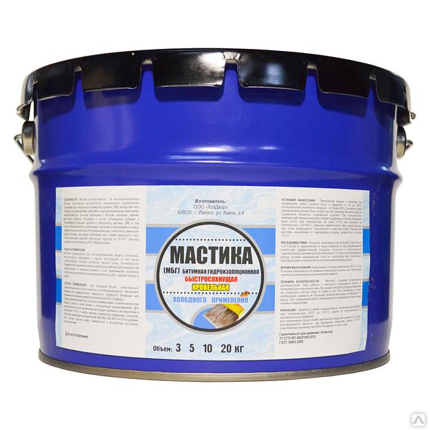 Мастика битумная МБГ быстросохнущая 10кг фото 1