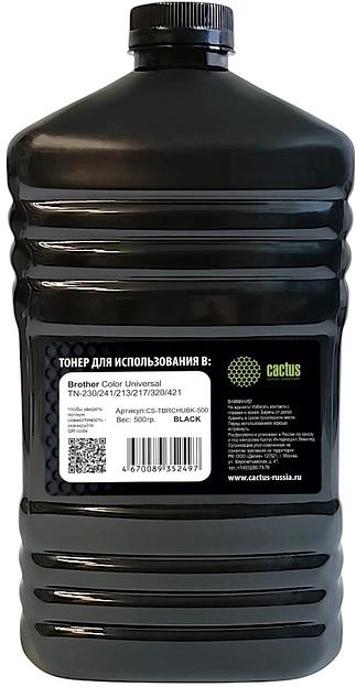 Тонер Cactus CS-TBRCHUBK-500 черный флакон 500гр. для принтера Brother Color Universal TN-230/241/213/217/320/421 фото 1