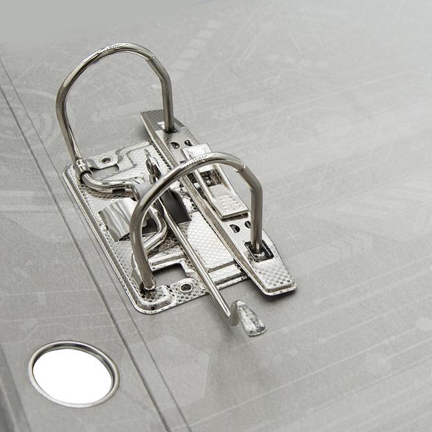 Папка-регистратор Silwerhof 355020-01 A4 50мм ПВХ/бумага черный мет.окант. сборная смен.карм. на кор. фото 6