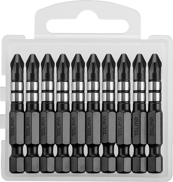 KRAFTOOL Impact PZ2, 50 мм, 10 шт, ударные биты (26193-2-50-S10) фото 1