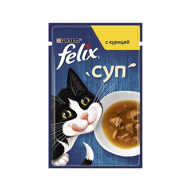 Влажный корм для кошек Felix® Суп с курицей, 48 г фото 1