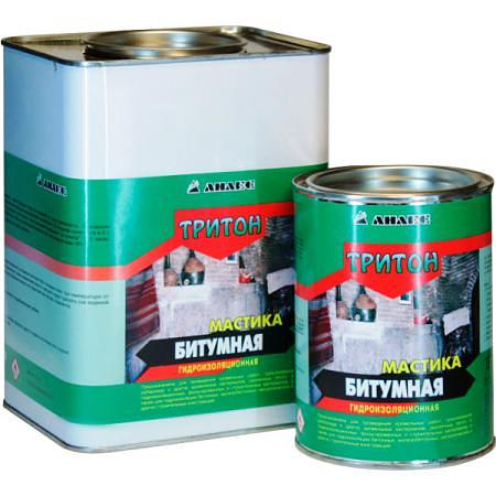 Мастика битумная гидроизоляционная Тритон 1л. (0,8кг.) фото 2
