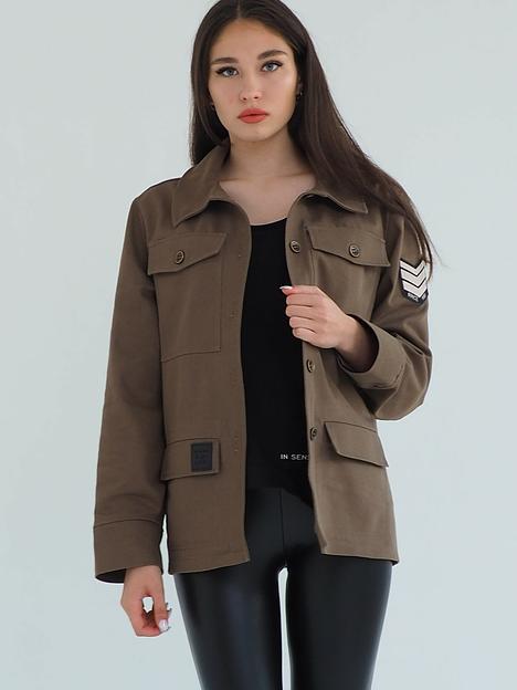 Рубашка-жакет женская Verenika «Легенда» джинс хаки 46 ОПТ фото 3