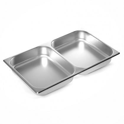 Гастроемкость 1/1  h=65 мм. 9 л. нерж. двухсекционная /1/ фото 1