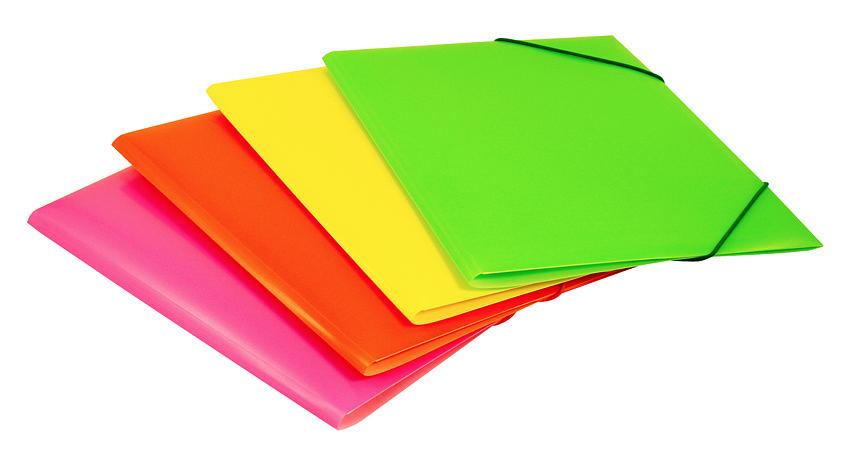 Папка на резинке Бюрократ Double Neon DNE510OR A4 пластик кор.30мм 0.5мм оранжевый фото 3