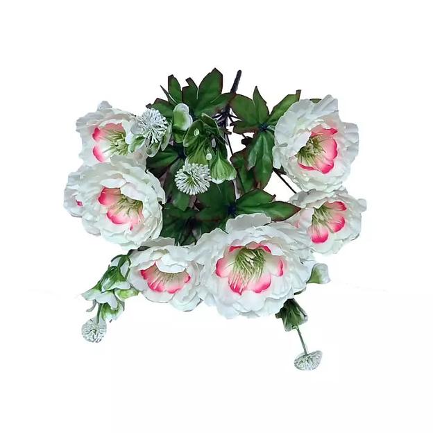 Букет пионов 7 голов с зеленью 44см 425-725 фото 2